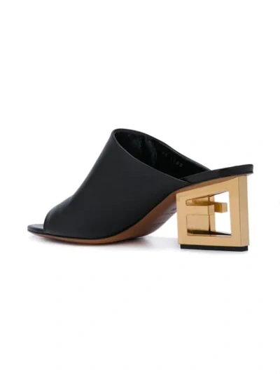 Shop Givenchy Triangle Mules In Black ,gold
