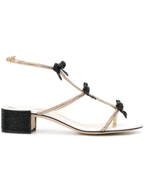gold bow sandals