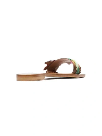 multicoloured Abbi feather leather sandals