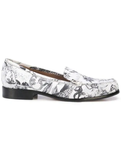 Shop Tabitha Simmons Blakie Fairy Print Loafers In White ,black