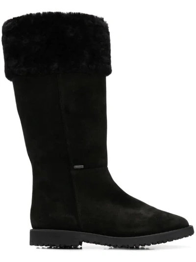 Shop Hogl Fur Trim Boots In Black