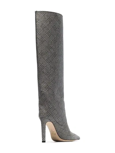 Shop Jimmy Choo Mavis 100 Knee Boots In Silver