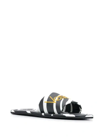 Shop Versace Animal Pattern Sandals  In Black ,white