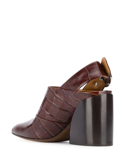 Shop Chloé Wave Slingback Mules In Brown