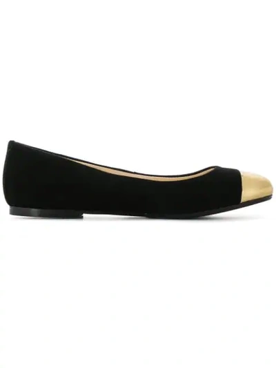 Shop Anna Baiguera Annina Metallic Toe Ballerinas In Black