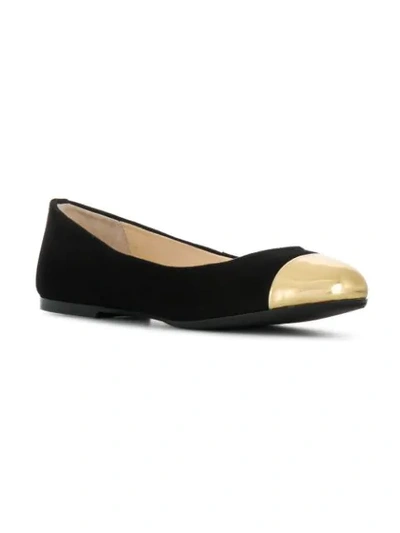 Shop Anna Baiguera Annina Metallic Toe Ballerinas In Black