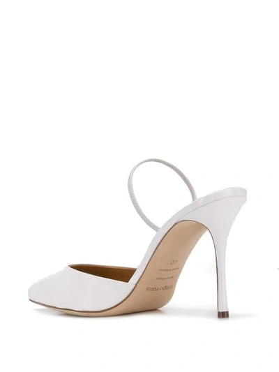 Shop Sergio Rossi Pointed Toe Mules In White