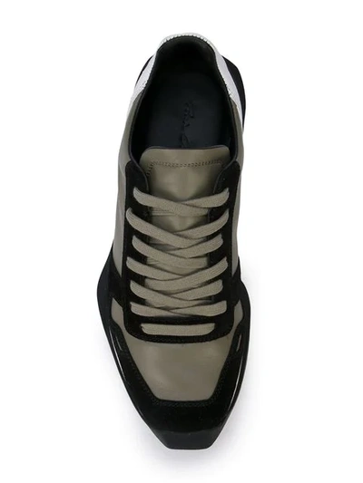Shop Rick Owens Vintage Runner Lace-up Sneakers In Green