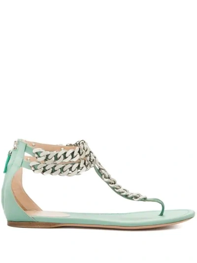 GIAMBATTISTA VALLI CHAIN-DETAIL SANDALS - 绿色