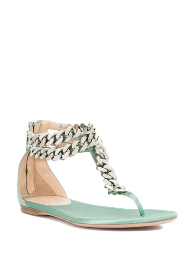 Shop Giambattista Valli Chain-detail Sandals In Green
