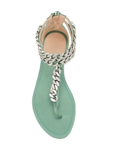 Shop Giambattista Valli Chain-detail Sandals In Green