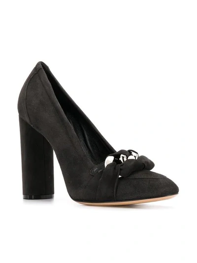 Shop Casadei Chain Toe Detail Pumps In Black