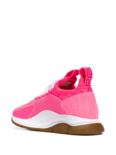 Shop Versace Cross Chainer Sneakers In Pink