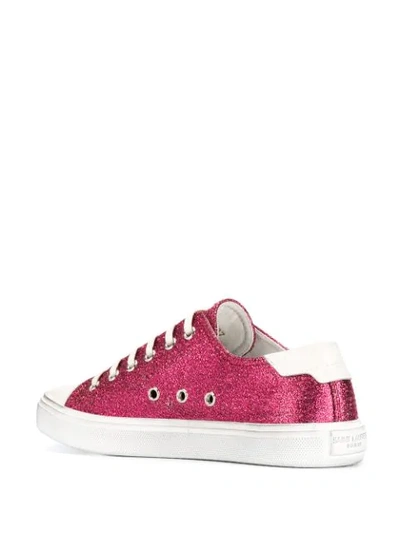 Shop Saint Laurent Glittery Sneakers In Pink