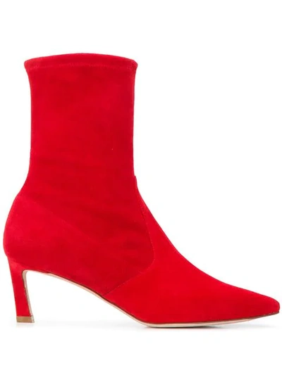 Shop Stuart Weitzman Rapture Sock Boots In Red