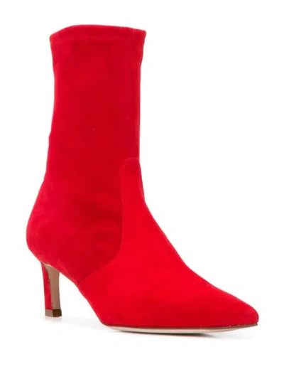 Shop Stuart Weitzman Rapture Sock Boots In Red
