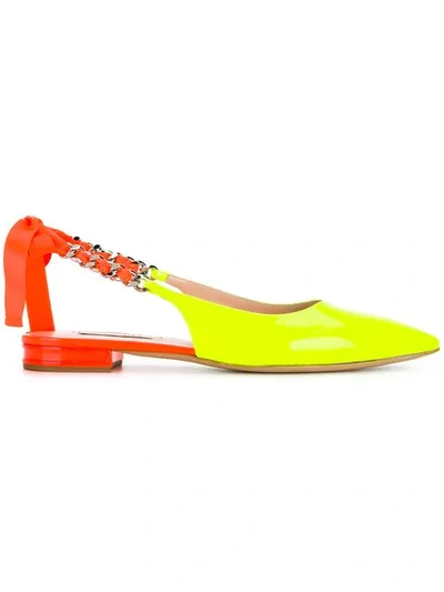 Shop Casadei Kelly Fluo Pumps In Yellow