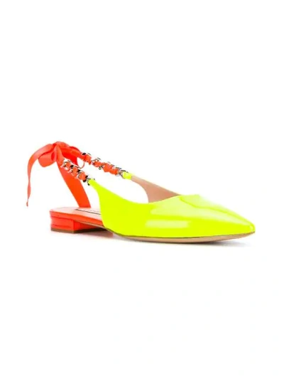 Shop Casadei Kelly Fluo Pumps In Yellow