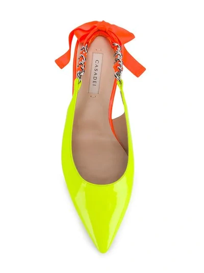 Shop Casadei Kelly Fluo Pumps In Yellow