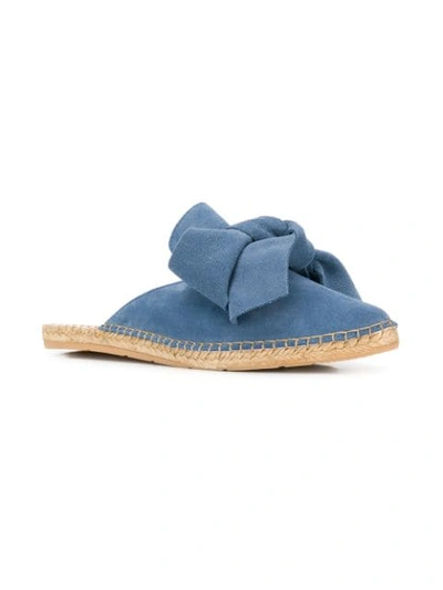 Shop Manebi Bow Flat Espadrilles In Blue