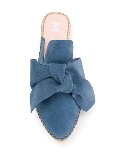 Shop Manebi Bow Flat Espadrilles In Blue