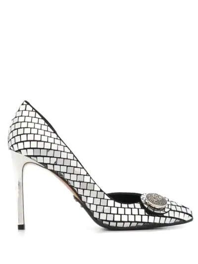 Shop Balmain Mirrored Pointed-toe Pumps In Metallic