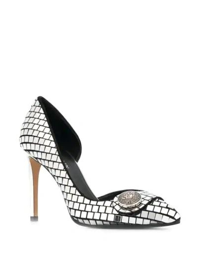 Shop Balmain Mirrored Pointed-toe Pumps In Metallic