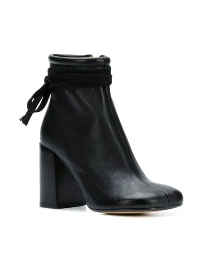 Shop Mm6 Maison Margiela Tabi Ankle Boots - Black