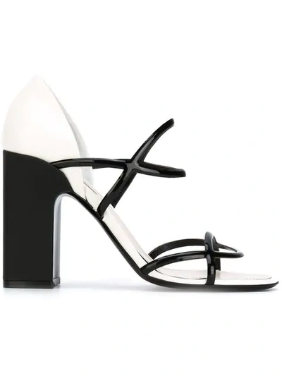 Shop Fabrizio Viti Open Toe Block Heel Sandals In White