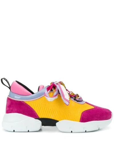 Shop Emilio Pucci Colour Block Sneakers In Pink