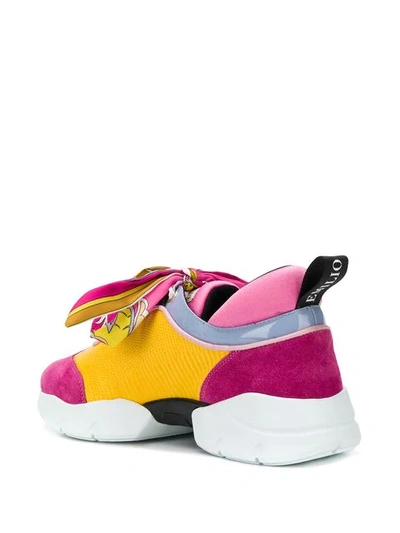 Shop Emilio Pucci Colour Block Sneakers In Pink