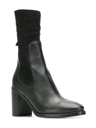 Shop Tommy Hilfiger Elasticated Mid-calf Boots In Black