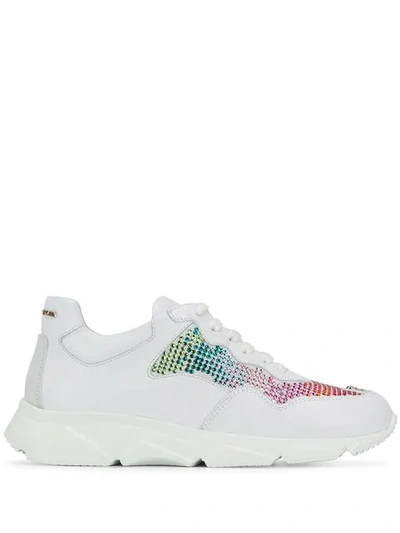 Shop Philipp Plein Lleva Embellished Sneakers In White