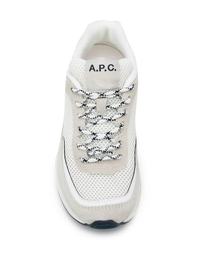Shop Apc Mesh Sneakers In White