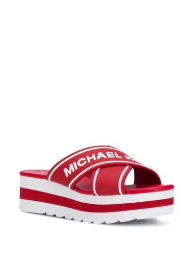 Shop Michael Michael Kors Cross Strap Sandals In Red