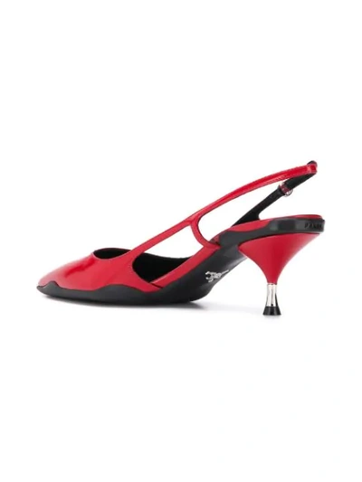 Shop Prada 'opanca' Slingback-pumps In Red