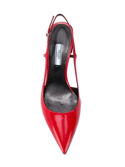 Shop Prada 'opanca' Slingback-pumps In Red