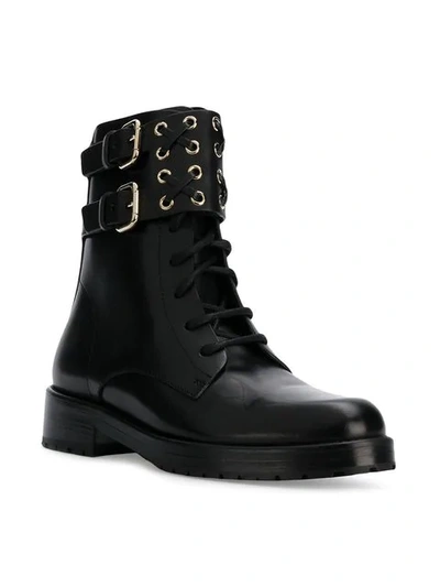 Shop Red Valentino Red(v) Buckled Ankle Boots In Black