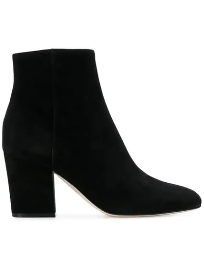 Shop Sergio Rossi Block Heel Ankle Boots In 1000 Royal Nero