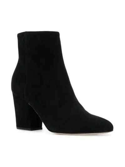 Shop Sergio Rossi Block Heel Ankle Boots In 1000 Royal Nero