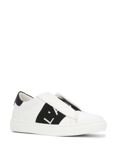 Shop L'autre Chose Two Tone Laceless Sneakers In White