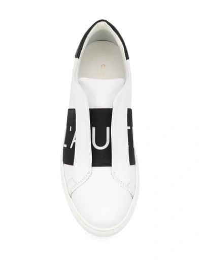 Shop L'autre Chose Two Tone Laceless Sneakers In White