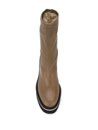 Shop Clergerie Bliss Wedge Boots In Brown