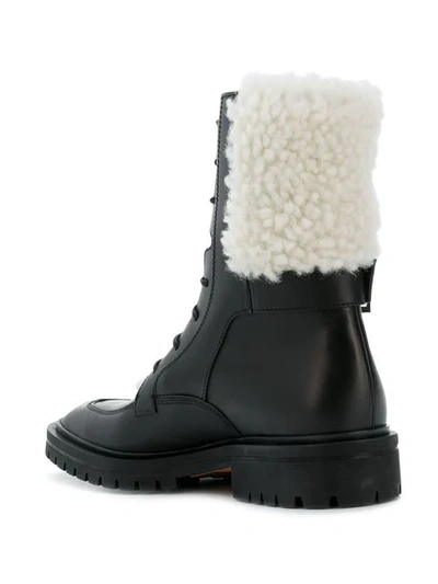 Shop Givenchy Lace-up Biker Boots In 004 Noir/ Blanc