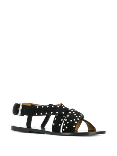 Shop Isabel Marant Studded Flat Sandals In Black