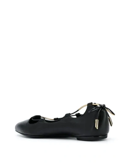 Shop Agl Attilio Giusti Leombruni Bow Tie Detail Ballerinas In Black