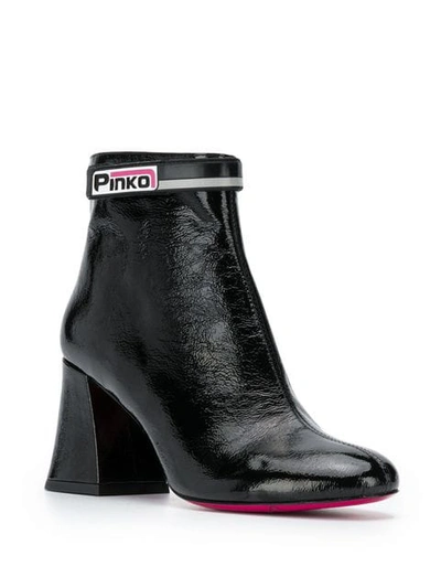 Shop Pinko Chunky Heel Ankle Boots In Black