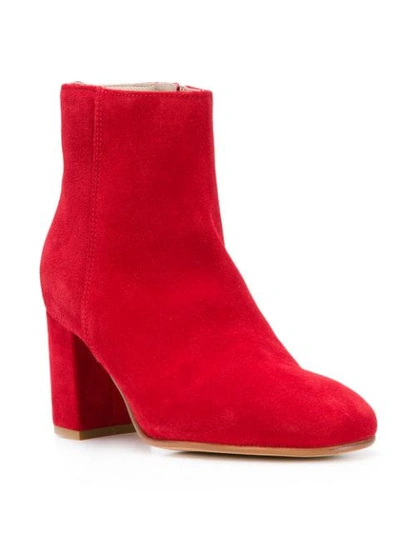 Shop P.a.r.o.s.h Chunky Heel Ankle Boots In Red