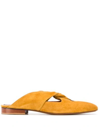 Shop Etro Flat Pointed Slippers - Brown