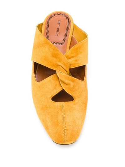 Shop Etro Flat Pointed Slippers - Brown